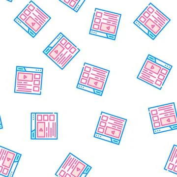 Video clip seo optimization vector seamless pattern Illustrazione stock