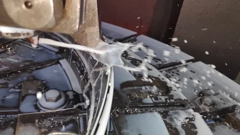 Video clip showing the work of a software-controlled machine in slow motion mode Stock Footage 105741315