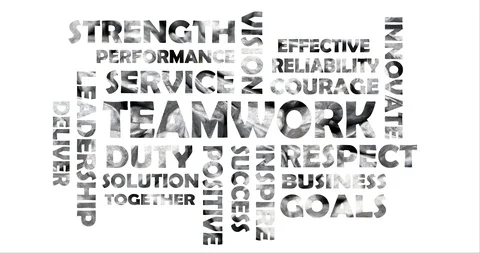 Video clip with structurally moving words about teamwork Stock Footage 112215794