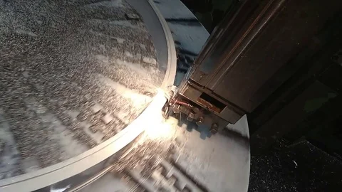 A video clip in which the cutter in the toolholder of the lathe Stock Footage 83626564