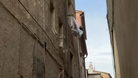 Video of Clothes Drying on Window in Pienza Italy Видео 309872863