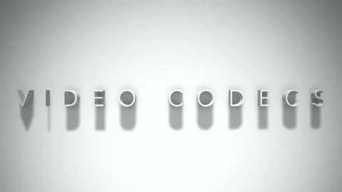 Video codecs 3D title animation white text on a white background Stock Footage 299374381