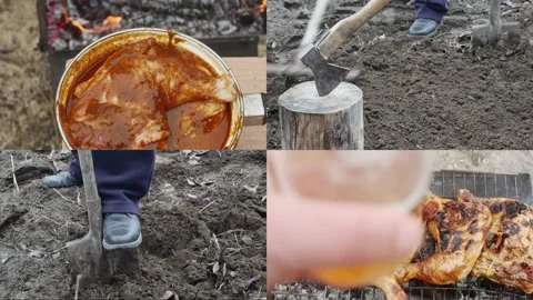 Video collage of the concept of combining physical labor and leisure Vidéo 227425936