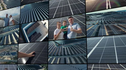 Video collage of environmental protection and of ecological solar panels Vídeos de archivo 307075427