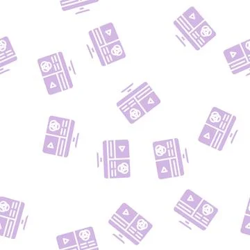 Video color correction glyph vector seamless pattern Illustrazione stock