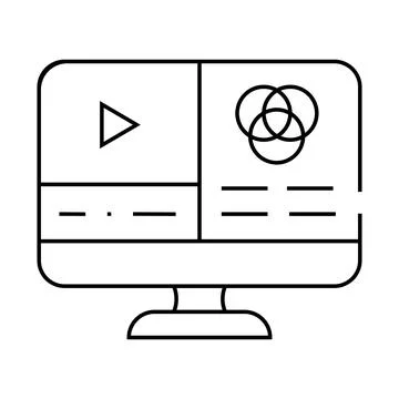 Video color correction line icon vector illustration Stock Illustration