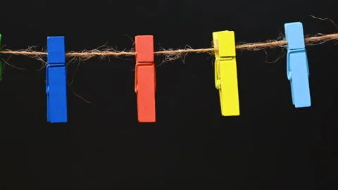Video of colored clothespins Stock Footage 310320998