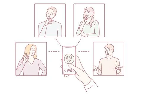 Video conference and remote work concept Stock Illustration