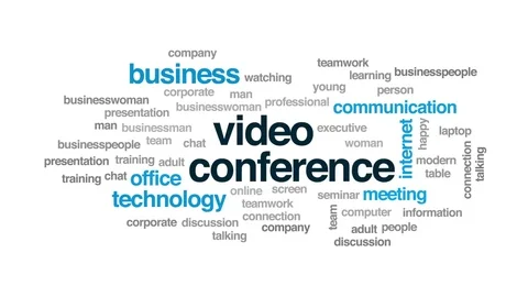 Video conference animated word cloud, text design animation. Video stock 80940041