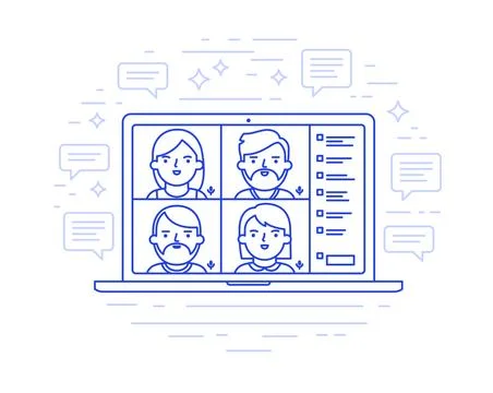 Video Conference Call Stock Illustration