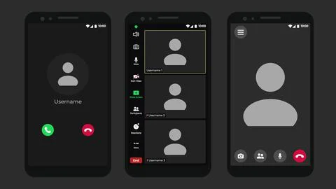 Video conference calls window overlay. Application for social communication Illustrazione stock