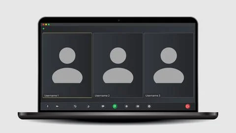 Video conference calls window overlay. User web video call window. Online chat Stock Illustration