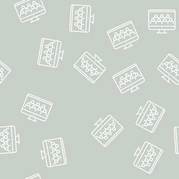 Video conference color icon vector flat illustration イラスト素材