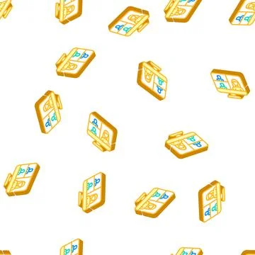 Video conference computer software isometric icon seamless pattern Stock Illustration