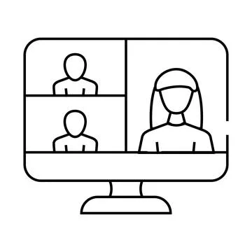 Video conference computer software line icon vector illustration Stock-Illustration