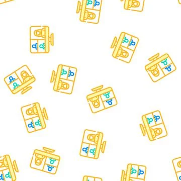 Video conference computer software vector seamless pattern Stock Illustration