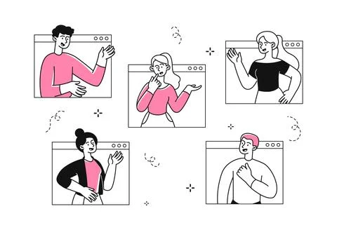 Video conference concept Stock Illustration