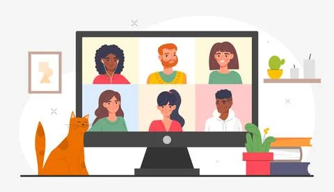 Video conference concept Ilustração Stock