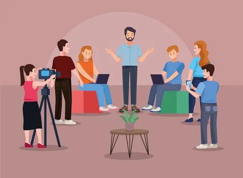 Video conference educative Stock Illustration