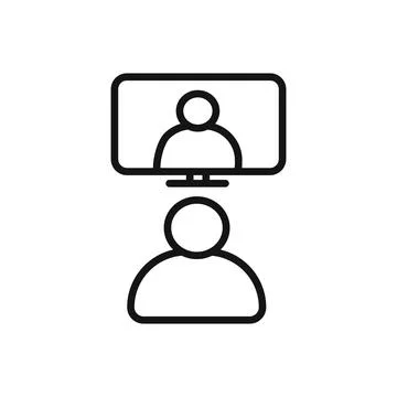 Video conference icon linear graphics set vector イラスト素材