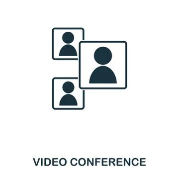 Video Conference icon. Mobile app, printing, web site icon. Simple element sing Stock Illustration