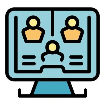 Video conference icon vector flat Illustrazione stock