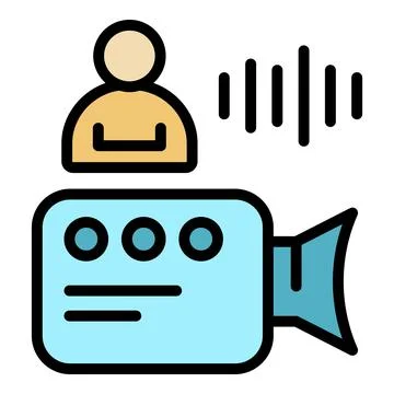 Video conference icon vector flat Stock Illustration