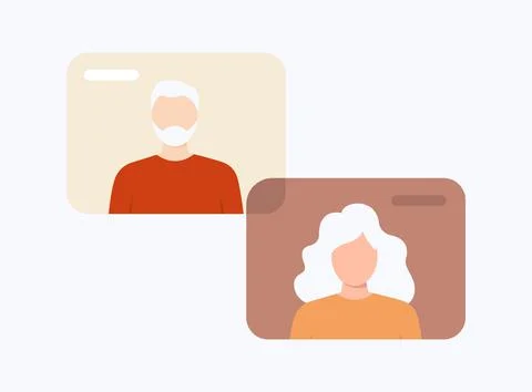 Video conference illustration. The man listens carefully Stock Illustration