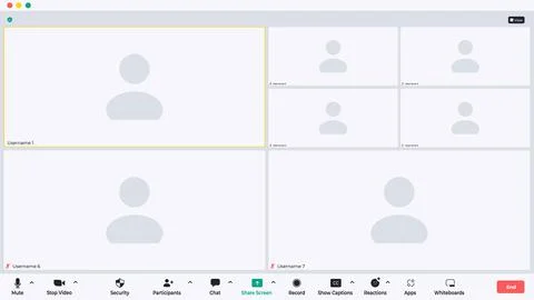 Video conference interface. Ui design concept. Modern technology device screen. Stock Illustration