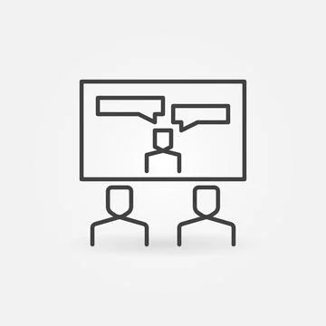 Video Conference or Communication vector concept icon Stock Illustration