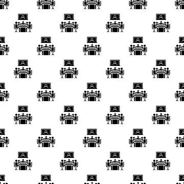 Video conference pattern seamless Stock Illustration