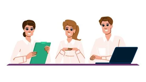 Video conference team work vector Stock Illustration