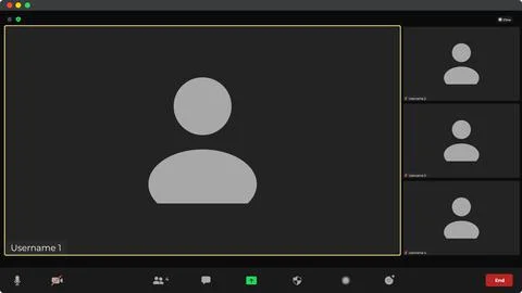 Video conference user interface. Application for social communication. User web Illustrazione stock
