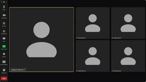 Video conference user interface. Application for social communication. Video Stock Illustration