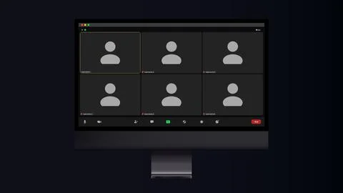 Video conference user interface. Application for social communication. Video 库存插图