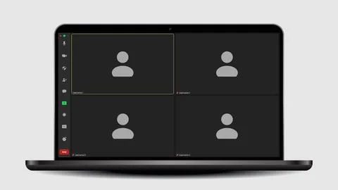 Video conference user interface. Application for calls. Communication windows 스톡 일러스트