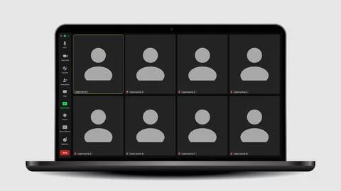 Video conference user interface. Application for social communication. Call Stock Illustration