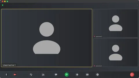 Video conference user interface. Online conference meeting. Call screen template Stockillustratie