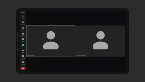 Video conference user interface. Online conference meeting. Video conference Stock Illustration