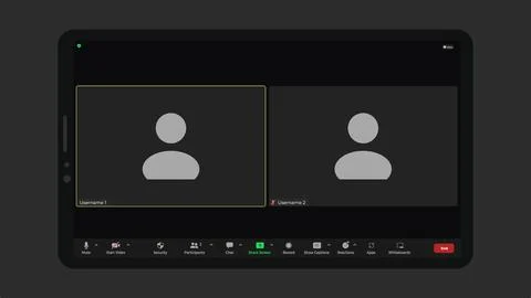 Video conference user interface. Online conference meeting. Video conference Illustrazione stock