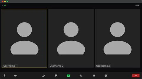 Video conference user interface. Online conference meeting. Communication Stock Illustration