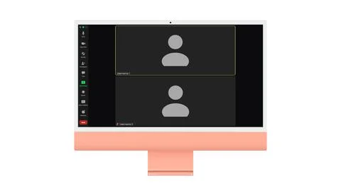 Video conference user interface, Two users. Video conference calls window Illustrazione stock