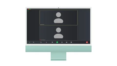 Video conference user interface, Two users. Video conference calls window Illustrazione stock