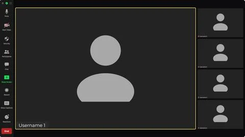 Video conference user interface. User web video call window. Online chat for Stock Illustration