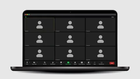 Video conference user interface. User web video call window. Call Window App Ilustração Stock