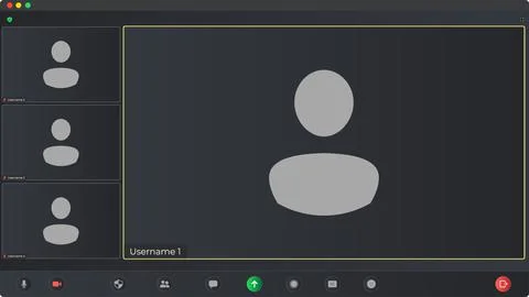 Video conference user interface. User web video call window. Communication Stock Illustration