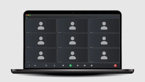 Video conference user interface. User web video call window. Online chat for Stock Illustration