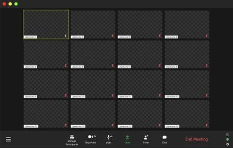 Video conference user interface, video conference calls window overlay イラスト素材