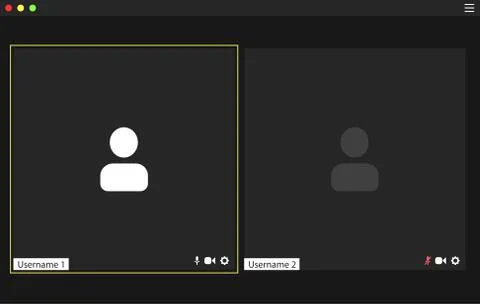 Video conference user interface, video conference calls window overlay Stock Illustration