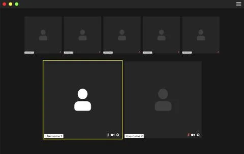 Video conference user interface, video conference calls window overlay Illustrazione stock